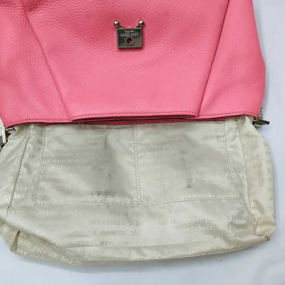 Kate Spade New York Pink Leather Top Handle Satchel Crossbody Bag